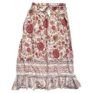 Palmer & Purchase Floral Maxi Peasant Skirt Boho Bohemian Cottagecore Size Med